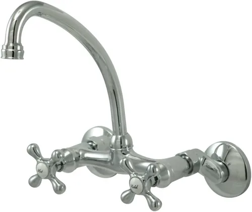 Vista 10 de Kingston Brass Kingston - Grifo de cocina ajustable de 6 pulgadas para montaje en pared, latón antiguo