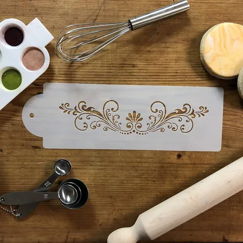 Vista 6 de Designer Stencils Fleur De Lis - Plantilla para pastel, beige/semitransparente