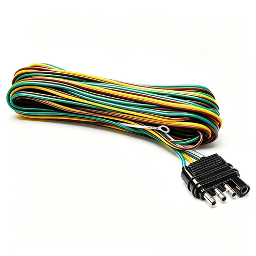 Vista 8 de Arnés de cableado de remolque de 4 vías de 5 pies/4.9 ft, conector de extensión de cable de remolque plano de 4 pines 18AWG