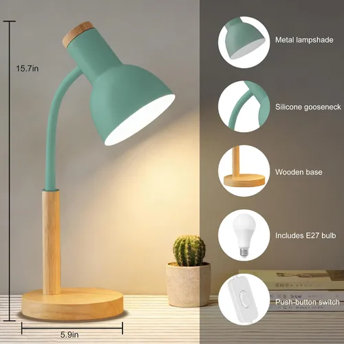 Vista 4 de WLHONG Lámpara de escritorio LED, lámparas de mesa modernas, 3 modos de color, luz de lectura que cuida los ojos, luz de escritorio con cuello
