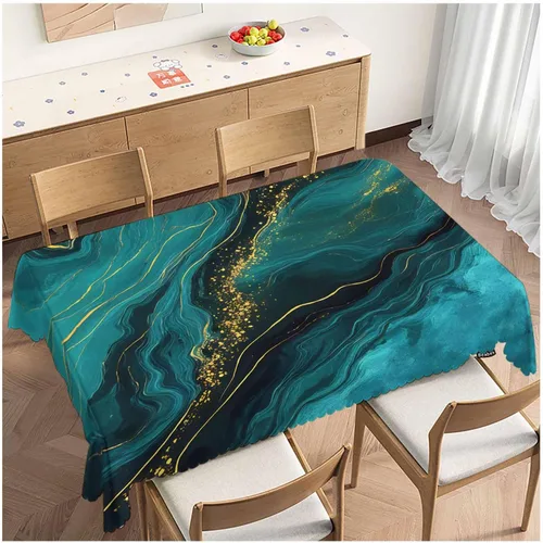 Vista 11 de [Usado] Mantel de bandera estadounidense para mesas rectangulares, retazos de mezclilla de bandera estadounidense, cubierta de mesa de picnic