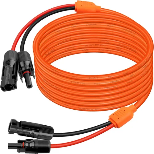 Vista 11 de XRDS -RF Cable de extensión solar de 5 pies, cobre estañado de 14AWG con conectores de panel solar, cables de derivación rojo y negro de 10AWG