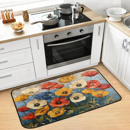 Vista 41 de Tapete de cocina de gallo de granja, antideslizante, lavable, para baño, sala de estar, dormitorio, 39 x 20 pulgadas a001