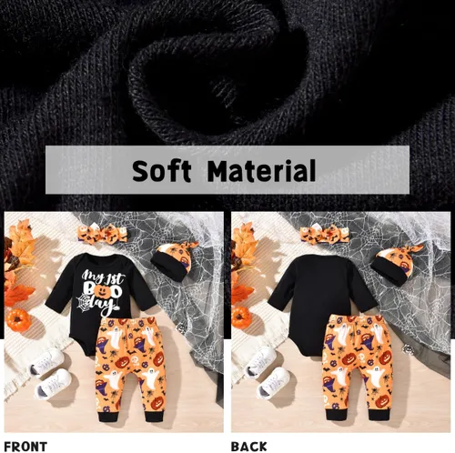Vista 5 de Aalizzwell Traje de Halloween para bebés niños y niñas, ropa neutra de género