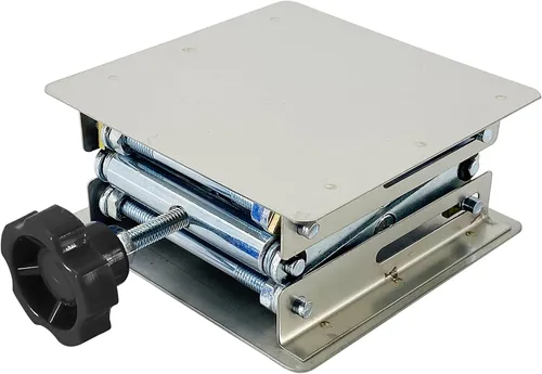 Vista 2 de (R) Lab Jack Lift Scissor Table Mini Acero Inoxidable 4 "x4" x 6 " Carga máxima 6.6 lbs/3kg