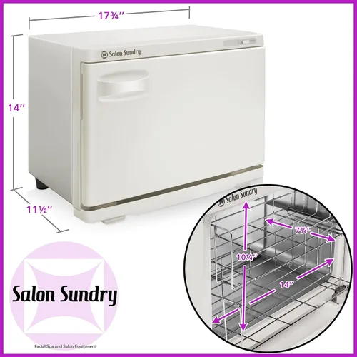 Vista 7 de Salon Sundry Gabinete calentador de toallas calientes profesional de alta capacidad - equipo de spa facial y salón - blanco