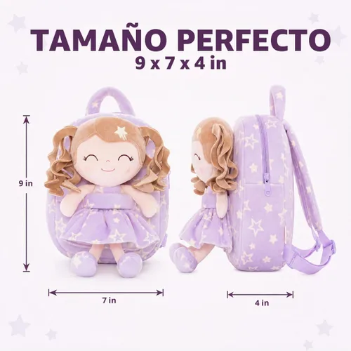 Vista 3 de Gloveleya Mochila para niños, 9 pulg., Classic Mochila Star púrpura A05