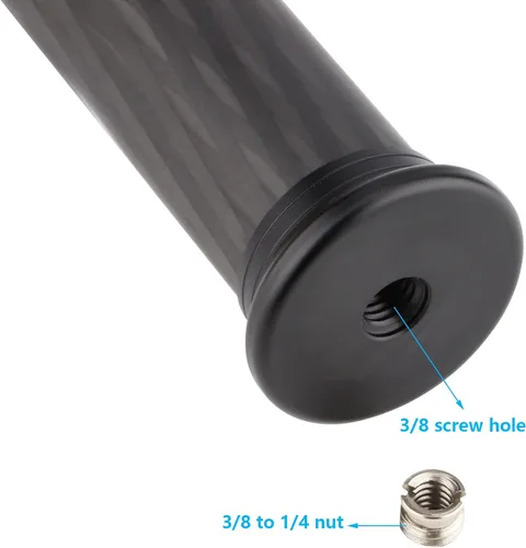 Vista 5 de Extensor de trípode de fibra de carbono,Poste de extensión de trípode de dos secciones,Barra de extensión telescópica de fotografía estabilizador