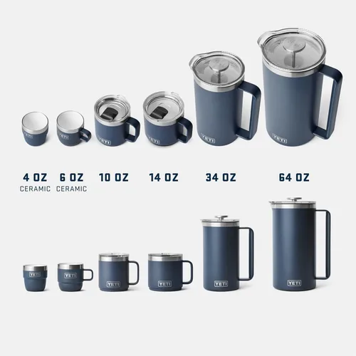 Vista 9 de YETI Rambler - Taza apilable con forro de cerámica, de 14 onzas, aislada al vacío, de acero inoxidable con tapa MagSlider, color negro