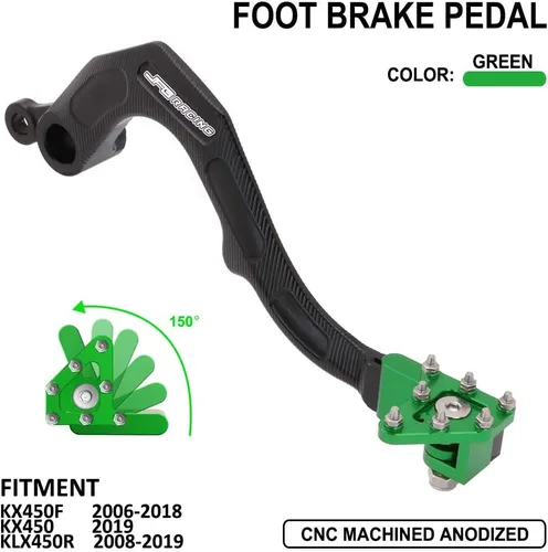 Vista 5 de Palanca de pedal de freno trasero para motocicleta AnXin para KX450F 2006-2018 KX450 2019-2024 KLX450R 2008-2019 moto de cross - Verde