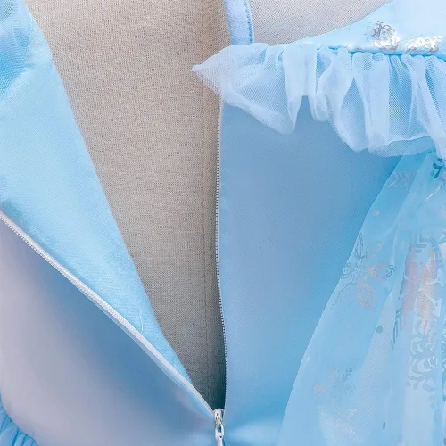 Vista 52 de Frozen - Vestido de princesa Elsa para niñas, disfraz de Halloween, Navidad, cumpleaños, fiesta, vestido de tul con accesorios