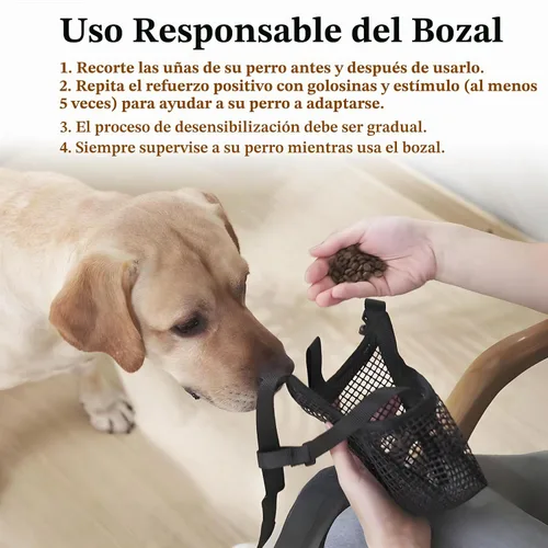 Vista 4 de Crazy Felix Bozal de perro cubierto de malla para perros pequeños, medianos y grandes, anticomer