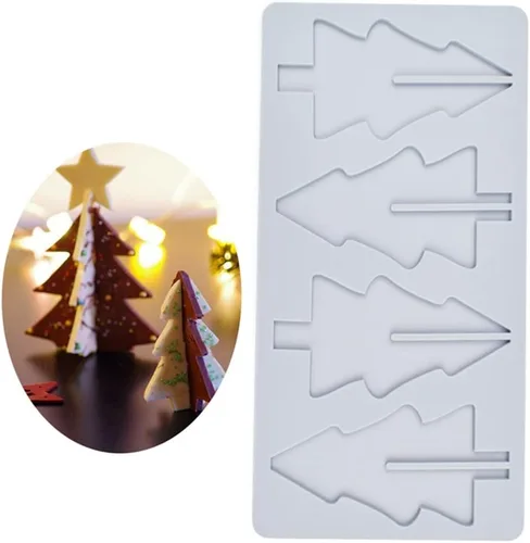 Vista 17 de Tapete de encaje para árbol de Navidad, molde con forma de cuernos de alce y copo de nieve, manualidades, fiesta de cumpleaños, bricolaje