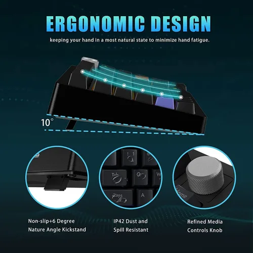 Vista 8 de DrunkDeer Teclado mecánico A75, teclados para juegos TKL, disparador rápido, interruptor magnético hiperrápido, USB compacto con cable RGB, 82