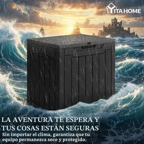 Vista 5 de YITAHOME Juego de 2 cajas de cubierta de 31 galones Negro