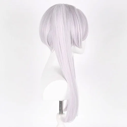 Vista 3 de Shqncoh Anime Sousou no Frieren Frieren Beyond Journey's End Elf Frieren - Peluca de pelo largo morado pálido con clip en coletas gemelas