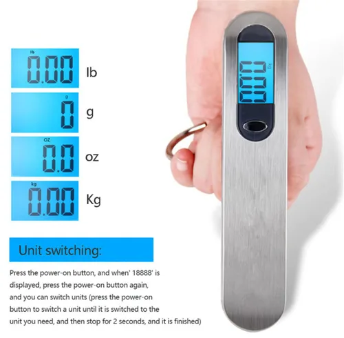 Vista 2 de TXY - Báscula de equipaje de 110.2 lbs110 libras, pantalla LCD portátil, báscula electrónica, equilibrio de peso, maleta, bolsa de viaje