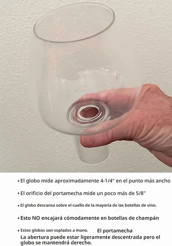 Vista 4 de Lámpara de huracán de vidrio hecha a mano, globo de chimenea, repuesto de vidrio para lámpara de aceite, protector de llama para botella de vino