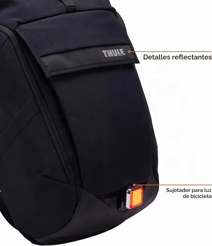 Vista 9 de Thule Paramount - Mochila de 24 litros con funda acolchada para laptop, se Negro