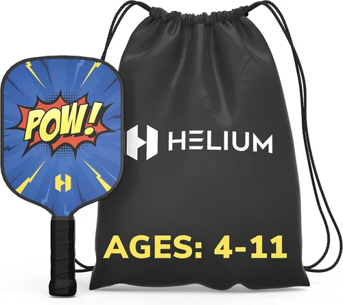 Vista 3 de Helium Paleta de pickleball para niños, paleta de tamaño infantil para niños de 12 años en adelante, núcleo de panal ligero, cara de golpe