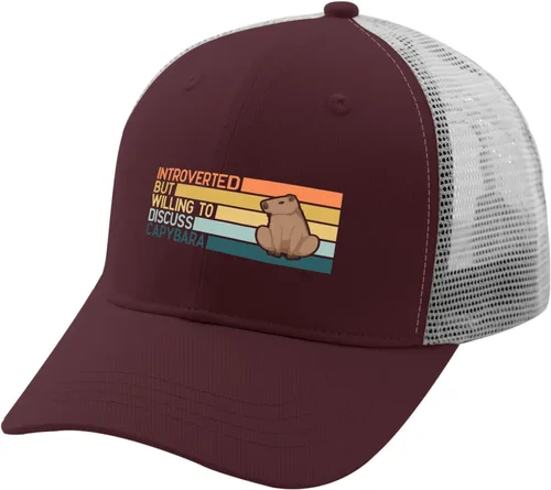 Vista 2 de devor Gorras introvertidas pero dispuestas a discutir Capybaras - Gorras de béisbol ajustables para mujer