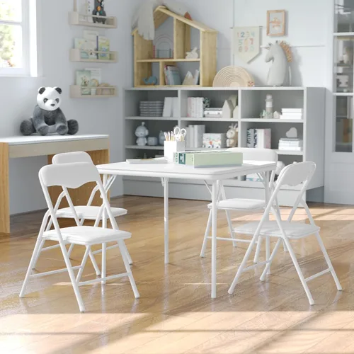 Vista 17 de Flash Furniture Mindy Kids - Juego de mesa y sillas plegables de 3 piezas para guardería y aulas, juego de mesa de actividades y sillas para niños