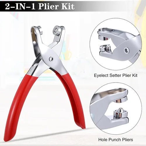 Vista 4 de Grommet Tool Kit Eyelet Plier, Black, 1/4 Inch Negro
