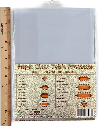 Vista 3 de Protector de mantel y mantel de vinilo 100% duradero, extra resistente, tamaño cuadrado de 54 x 54 pulgadas