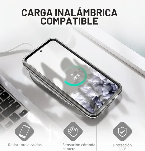 Vista 7 de SURITCH Funda para Samsung Galaxy S23 Plus, protector de pantalla integrado, protección de doble capa, protección completa, a prueba de golpes Negro
