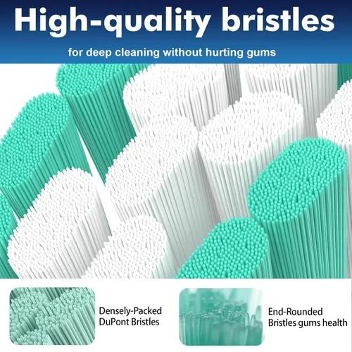 Vista 5 de Cabezales de repuesto compatibles con Philips Sonicare Protectiveclean C1 C2 4100 5100 6100 9024 6250, blanco, 10 cabezales de cepillo eléctrico