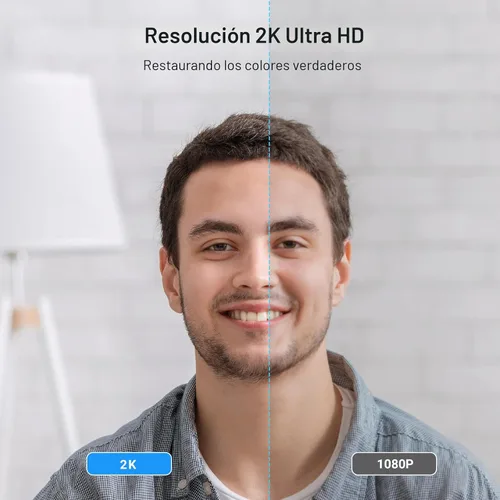 Vista 2 de UGREEN Cámara web 2K para PC Ultra HD 1080P Cámara web con micrófono, cámara de PC con cubierta de privacidad, cámara web USB para transmisión