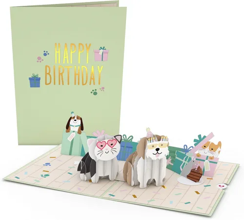 Vista 2 de Lovepop Tarjeta desplegable de cumpleaños para ella, él, hombres, mujeres, tarjetas de felicitación de animales 3D, cumpleaños, 5 x 7 pulgadas