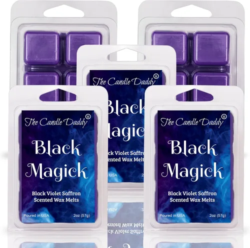 Vista 4 de The Candle Daddy Black Magick - Cera perfumada de azafrán negro violeta - 1 paquete - 2 onzas - 6 cubos