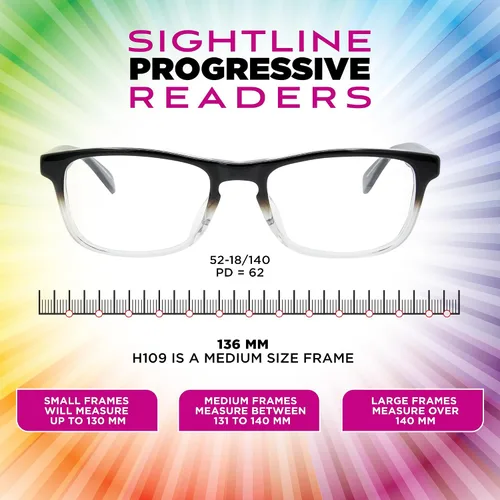 Vista 4 de Sightline H109 - Gafas de lectura multifoco de ajuste medio a estrecho