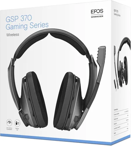 Vista 10 de Sennheiser GSP 370 - Auriculares inalámbricos para juegos sobre la oreja, Bluetooth de baja latencia, micrófono con cancelación de ruido, giro