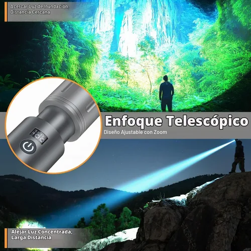 Vista 7 de Linterna LED para campamento, hasta 350 horas de luz de campamento recargable, 4 modos de linterna al aire libre con luz roja, resistente al agua