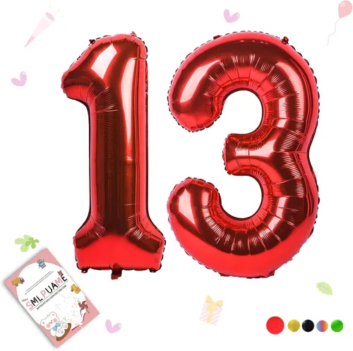 Vista 134 de Globos grandes de 40 pulgadas de números del 0 al 9, globos numéricos para decoración de fiesta de cumpleaños, globos de helio de aluminio