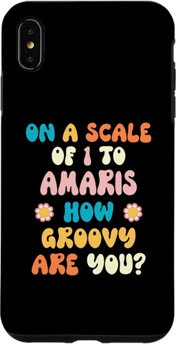 Vista 7 de iPhone 14 AMARIS Cute Retro Girls Groovy AMARIS Personalized Name Case