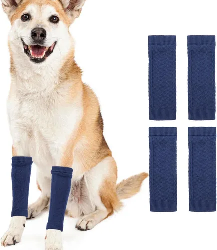 Vista 27 de ROZKITCH Protector de codo para perro, 2 patas delanteras y 2 patas traseras para rodilla, envoltura para codo de mascota, protector para calentar