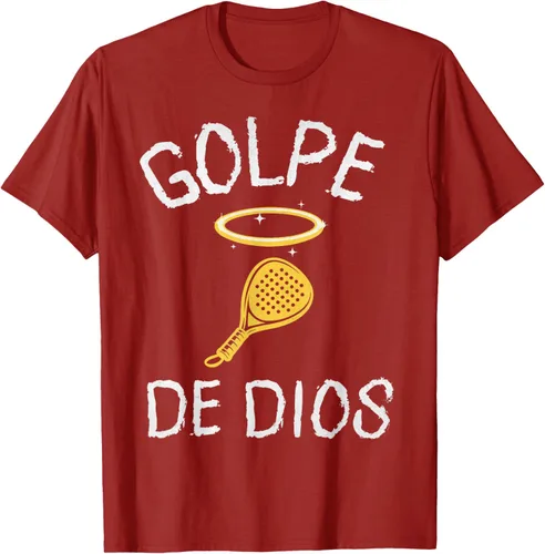 Vista 24 de Golpe De Dios Padel Player Sport in Spanish En Espanol Men's T-Shirt