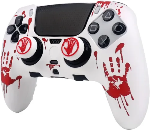 Vista 12 de RALAN Tiger - Fundas de silicona para controlador con 2 agarres para el pulgar, compatibles con PS5 Dualsense Edge Controller Play Station 5 Tigre