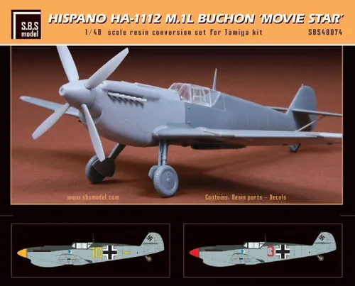 Vista 2 de SBS 48074 1/48 Hispano HA-1112 M.1L Buchon 'Movie Star - Kit de modelo de resina + calcomanía