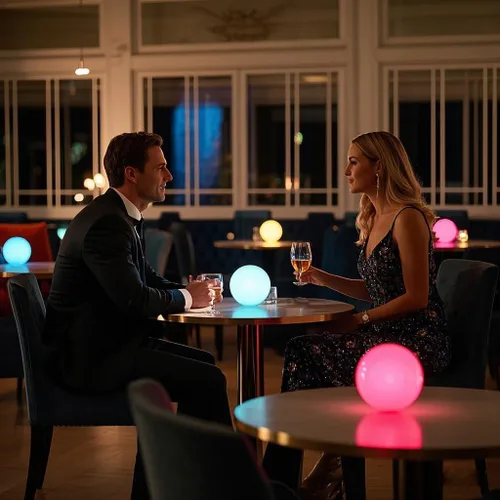 Vista 6 de Luz de bola LED, luz de orbe brillante de 6 pulgadas, lámpara de globo recargable, luces de estado de ánimo regulables con control remoto, lámpara