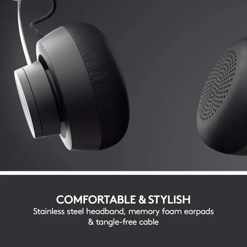 Vista 5 de Logitech Zone - Auriculares con cancelación de ruido con cable, USB-C con adaptador USB-A, grafito, color negro