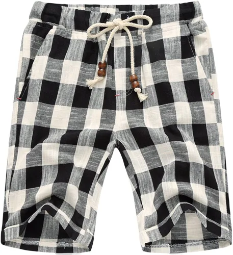 Vista 3 de sandbank Pantalones cortos de playa de lino con cordón para hombre