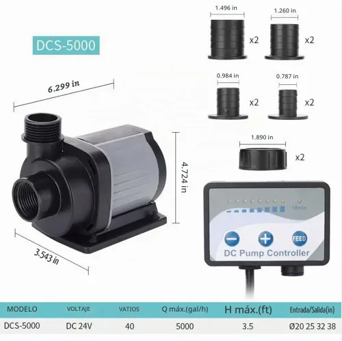 Vista 3 de Jebao Pump DCS 5000 L/H Series acuario tanque de peces ajustable sumergible controlable bomba de agua fuente de flujo