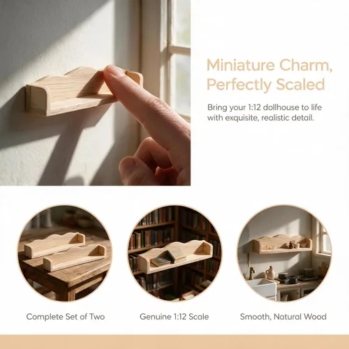 Vista 2 de ibasenice 2 piezas de mini estante de pared para casa de muñecas a escala 1 12, muebles de casa de muñecas en miniatura, decoración de casa