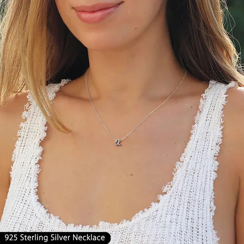 Vista 3 de Memorjew - Collar delicado para mujeres y niñas, con inicial en letra cursiva y de plata de ley 925, joyas para regalar el Día de la Madre