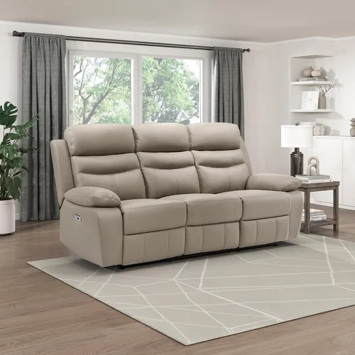 Vista 10 de Lexicon Silla Reclinable para Sala de Estar de Combinación de Cuero, Asientos para Cine en Casa, Sillón Reclinable Pegado a la Pared, Sillón Azul