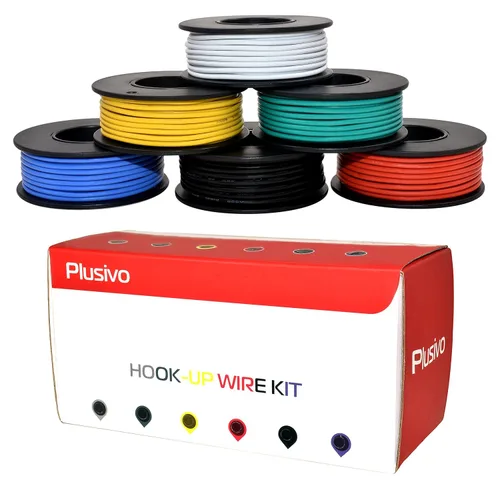 Vista 7 de Plusivo Cable de conexión de cobre estañado, 6 colores (negro, rojo, amarillo, verde, azul, blanco), kit de cable de conexión